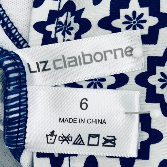 𝅺LIZ Claiborne Tankini, Size 6, Navy Blue & White. - Picture 3 of 4